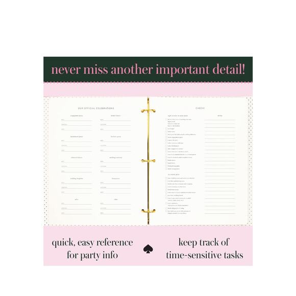 Kate Spade New York Wedding Planning Book and Organizer Binder NWT - Picture 3 of 4